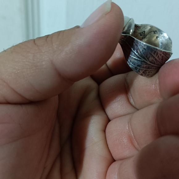 Silpada Sterling 925 Silver Nestled Leaf Pearl Ring R2865 Sz 6.5 - Picture 7 of 8